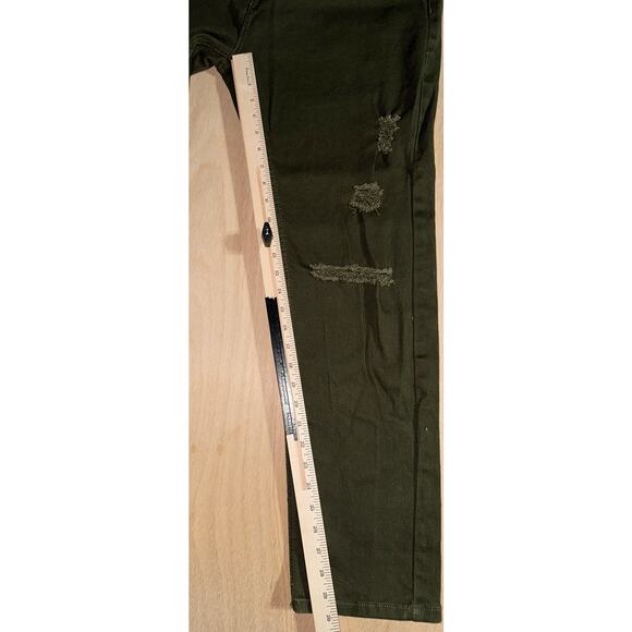 Copper Rivet Mens Jeans Olive Green Distressed Skinny 38x32 (measured 34x30) - Picture 11 of 11